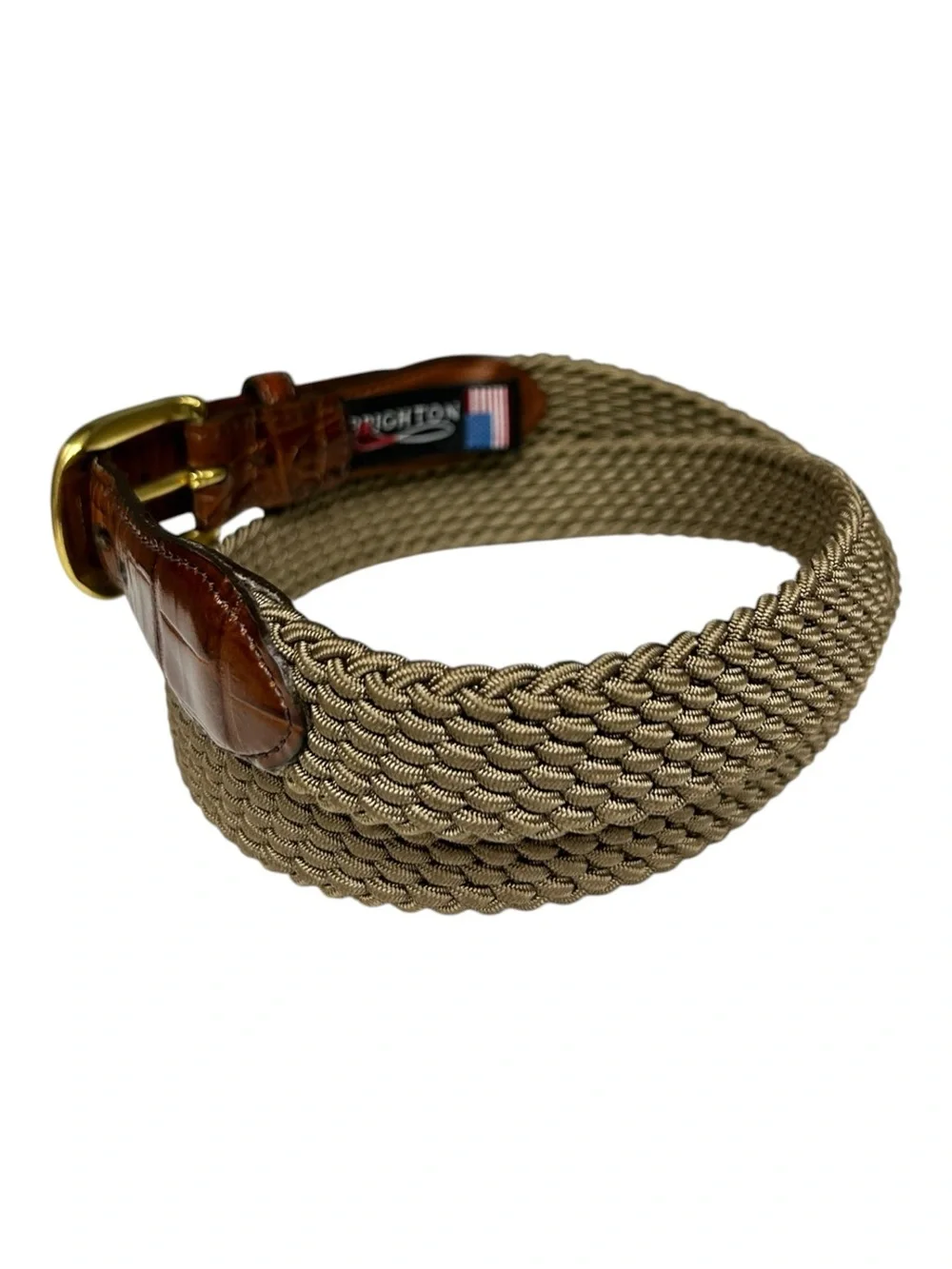 Vintage Brighton Brown Leather Woven Belt Size 40 Men's Belt Woven
